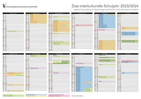 Kalender «Interkulturelles Schuljahr» 2023/24 ist online