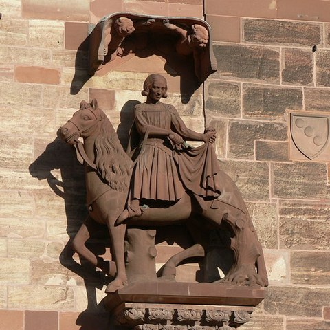 Münster Martinsfigur Martinsturm - Foto von Franz König. Vergrösserte Ansicht