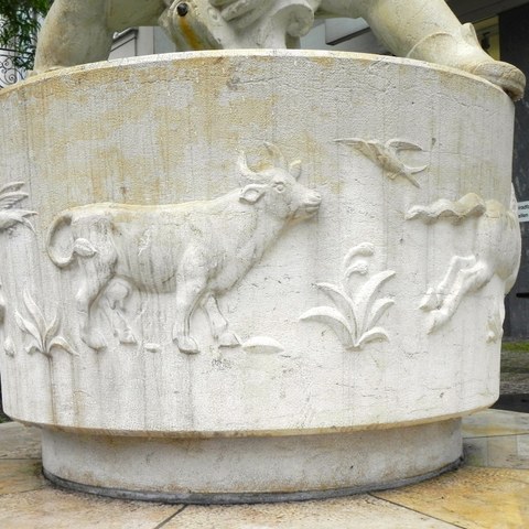 Gundeldingen - Hans im Glück-Brunnen 2 bei der Predigerkirche Foto von Franz König. Vergrösserte Ansicht